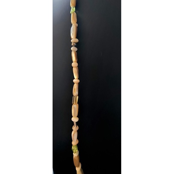 Carolyn Pollack Natural Shell Amethyst Peridot Beaded Necklace Sterling - Picture 2 of 8